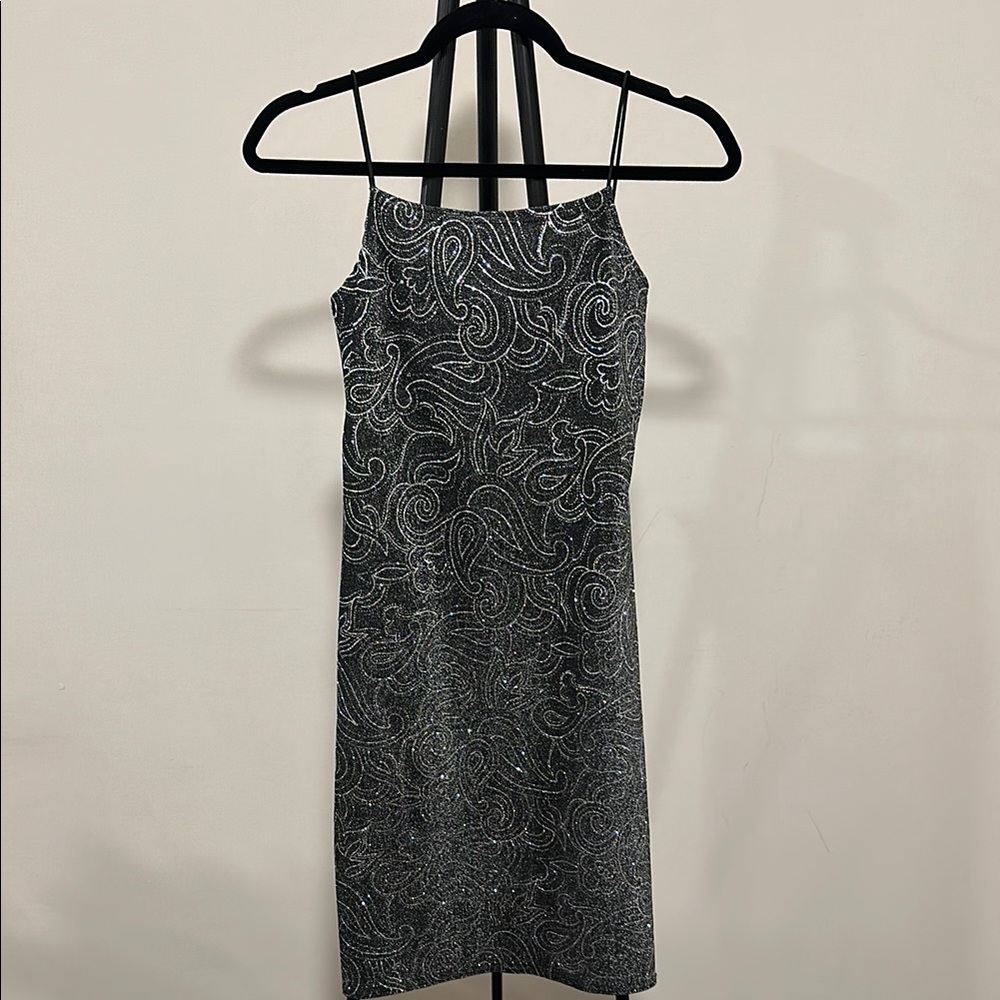 Vintage Y2K Glitter Paisley Bodycon Dress by Jump Apparel Co. | Women’s 5/6